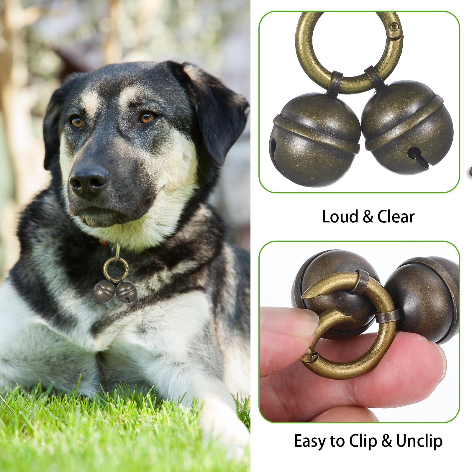 Gjinxi Lot de 2 cloches pour chien et chat cloches pour animaux de compagnie tracker cloches pour chat pendentif cloche pour chiens collier de chat décoration