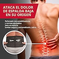 Vista 6 de MUELLER Sports Medicine Lumbar Back Brace with Removable Pad, Ideal for Upper and Lower Back Pain, Relief & Support for Men and Women, Strains