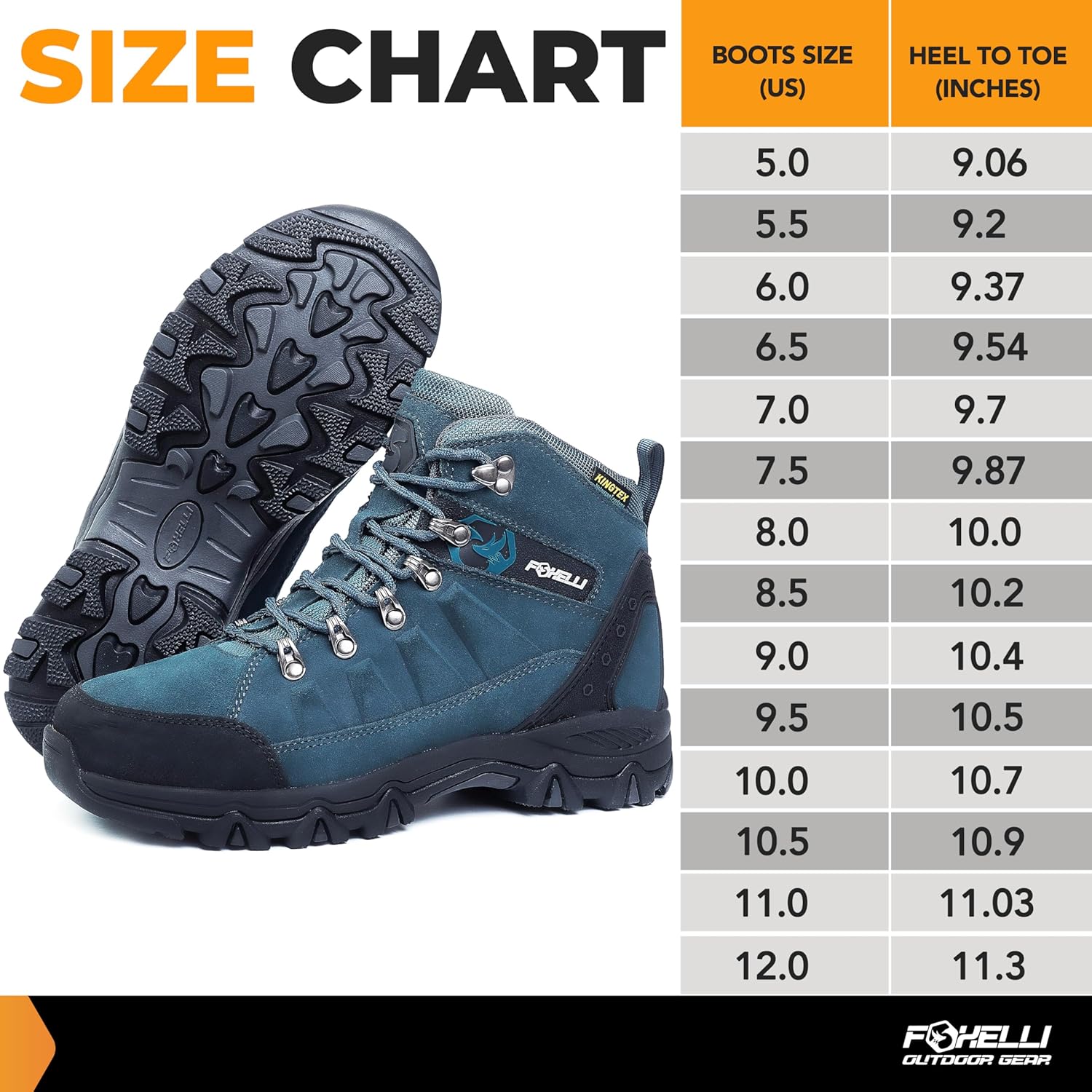 Foxelli Women’s Hiking Boots – Waterproof Lightweight Suede Leather Hiking Boots for Women with All-Day Comfort, Grip & Support for Trails, Travel & Outdoors