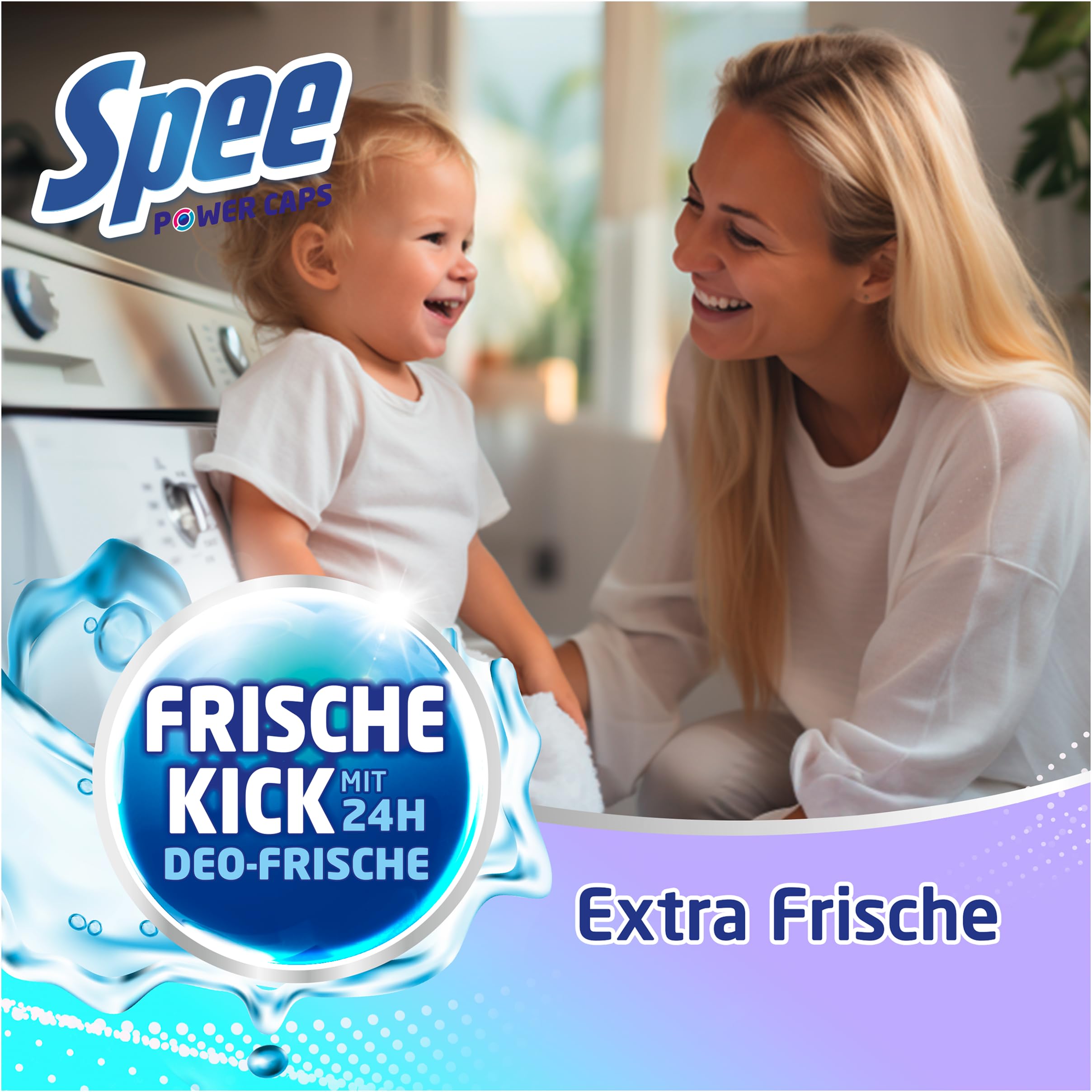 SPEE Power Caps Frische-Kick 24 h Deofrische Spar Pack (120 Waschladungen), Vollwaschmittel verleiht Reinheit, Strahlkraft & Frische, Waschmittel mit 24 h Deofrische, 20–95 °C