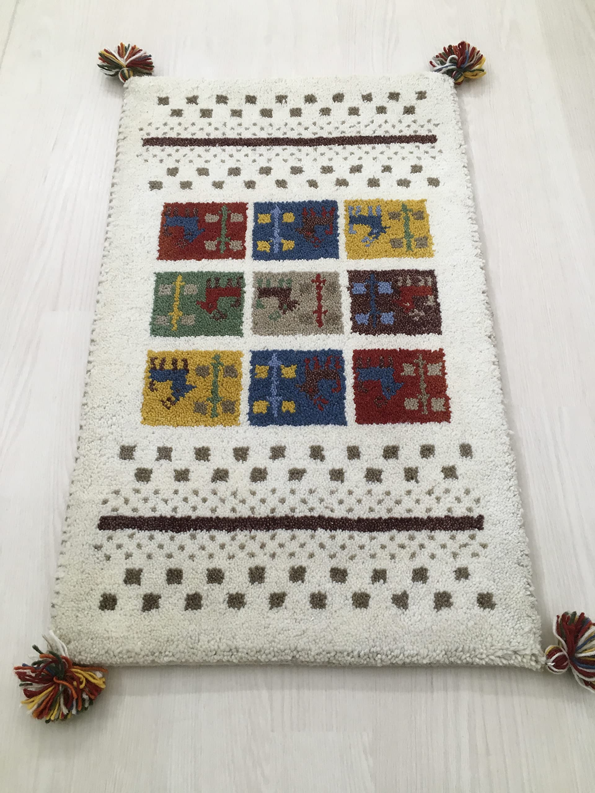 Sale 玄関マット ハンドメイド インドギャッベ 75x45cm Sale 玄関マット ハンドメイド インドギャッベ 75x45cm