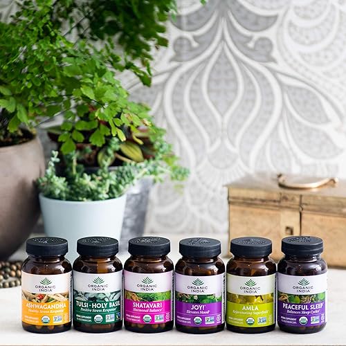 Miniatura 9 de Organic India Tulsi - Suplemento de hierbas  Albahaca santa apoyo inmunológico adaptógeno apoya una respuesta saludable al estrés vegano sin gluten