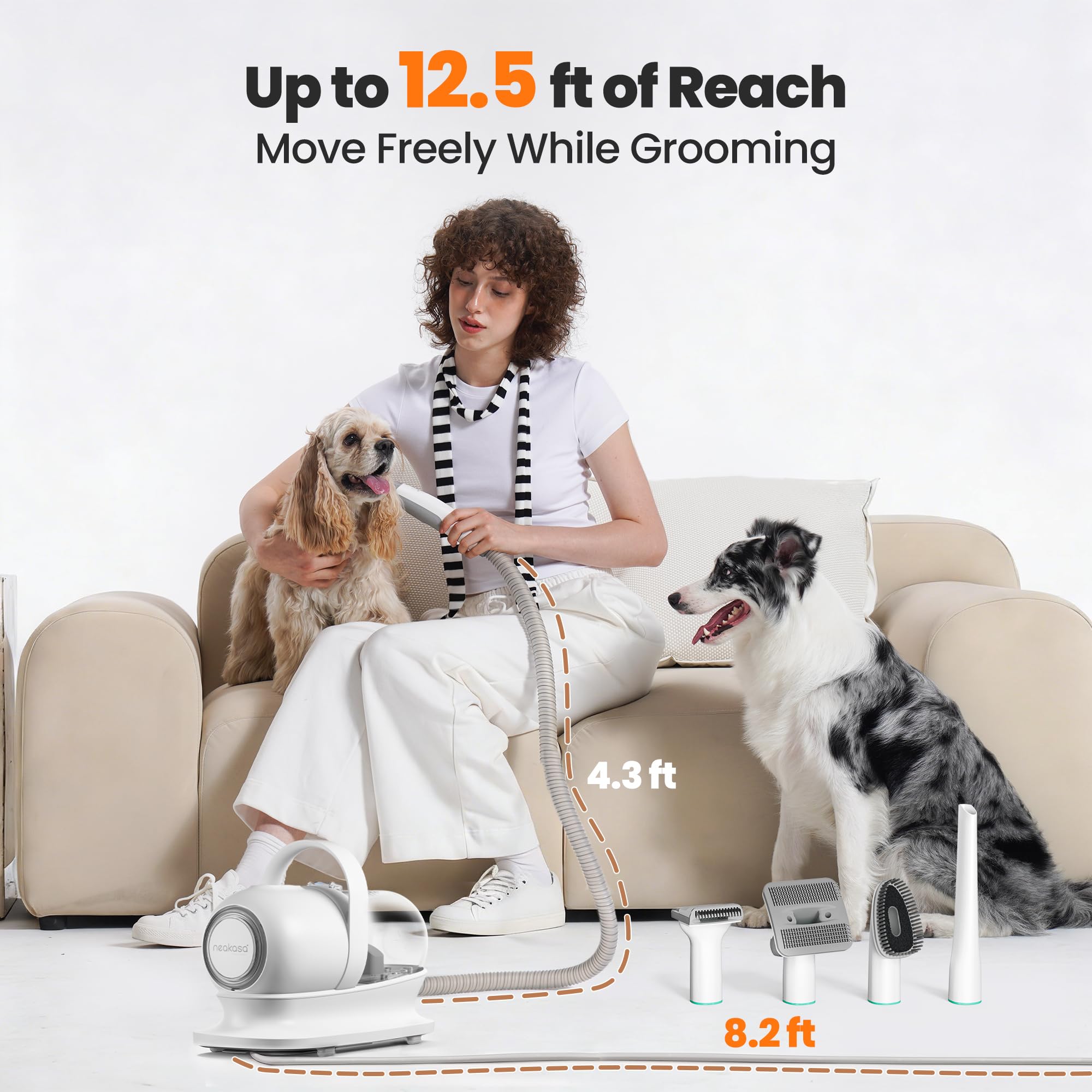 Neakasa P1 Pro Dog Grooming Vacuum, 6-in-1 Kit, 2-Year Protection Plan view 7