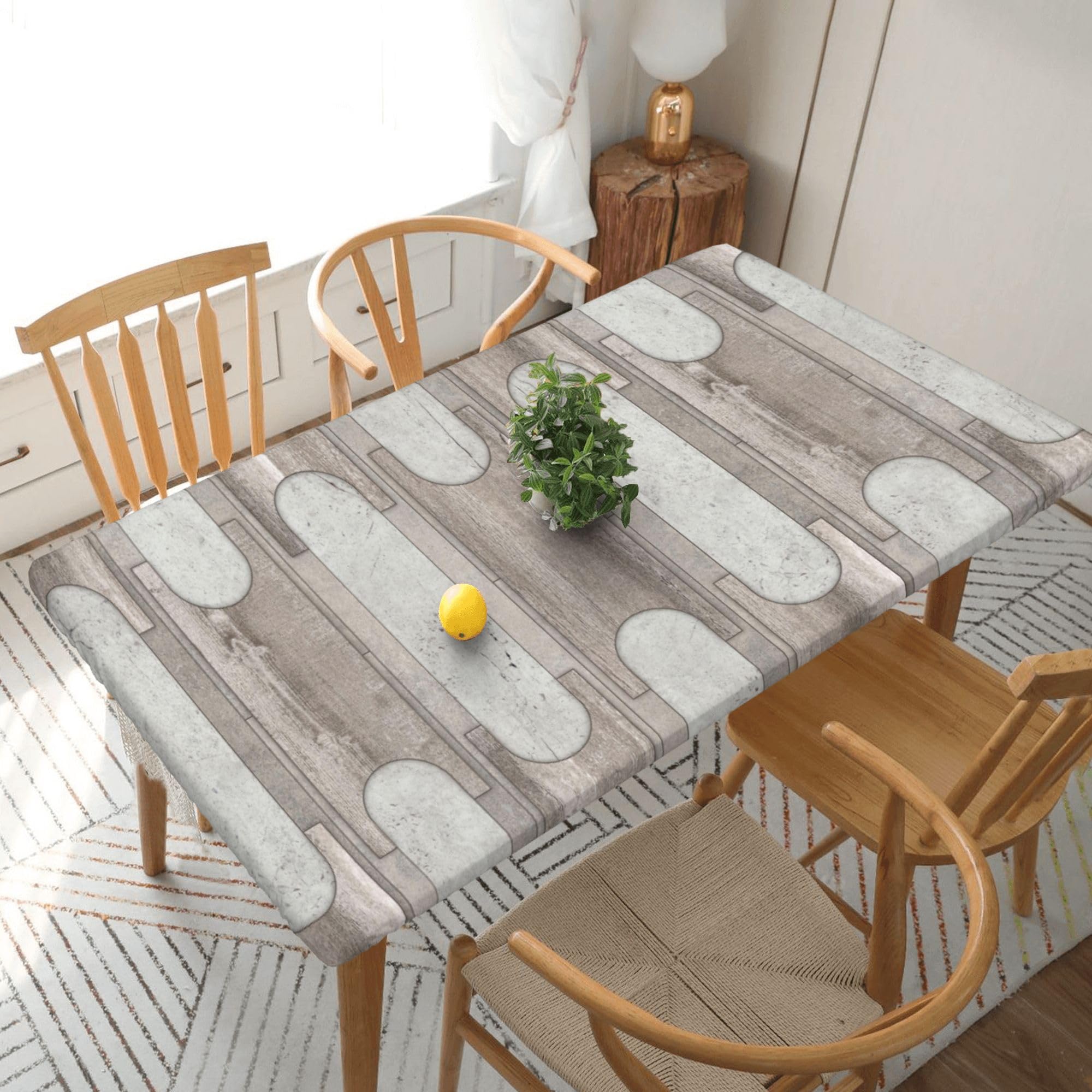 Nappe extensible de table rectangulaire avec bord élastique blanc 5ft