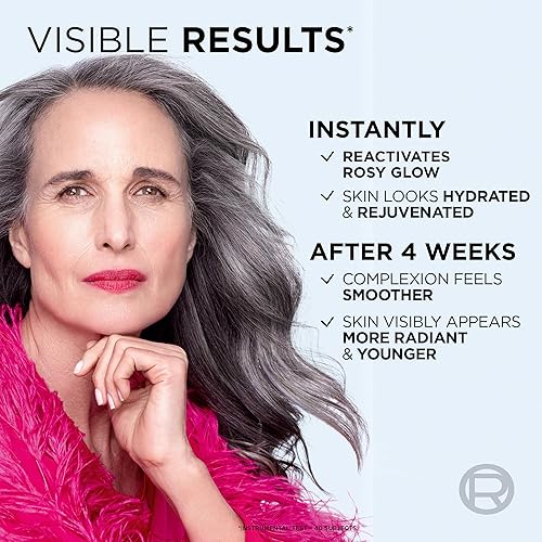 Miniatura 3 de LOreal Paris Skin Care - Hidratante facial para rostro tono rosa perfecto para la edad sin fragancia hidratante para la cara con LHA y peonía