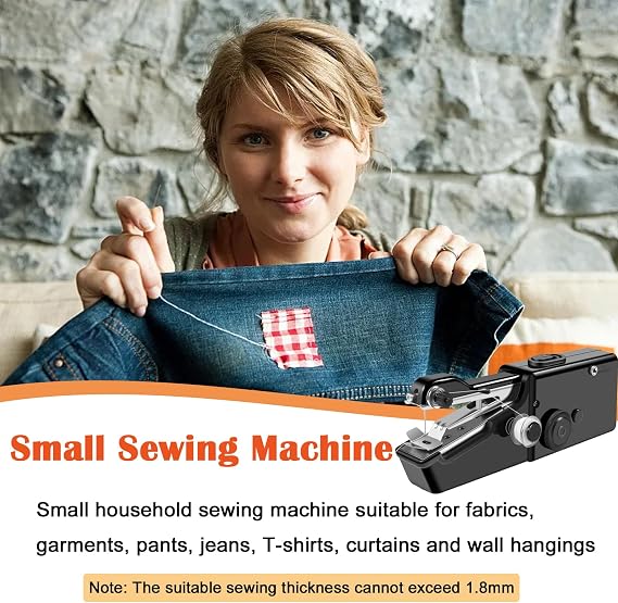 Handheld Sewing Machine, Mini Sewing Machine, Portable Sewing Machines with 23Pcs Sewing Accessories, Lightweight and Easy to Operate Cordless Handheld (Black)