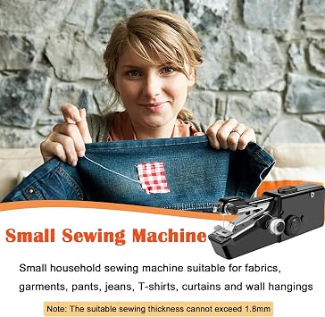 Handheld Sewing Machine, Mini Sewing Machine, Portable Sewing Machines with 23Pcs Sewing Accessories, Lightweight and Easy to Operate Cordless Handheld (Black)