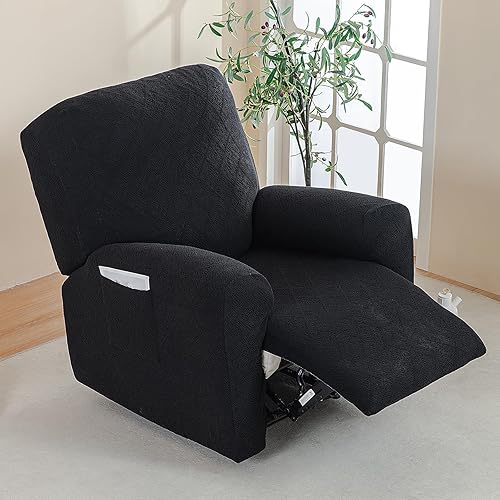 Vista 157 de Eco-Ancheng Fundas reclinables de 4 piezas, fundas para sillas reclinables, fundas elásticas para sofá reclinable, fundas ajustables antideslizantes