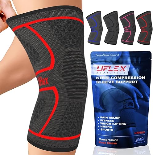 Miniatura 1 de UFlex Athletics - Rodillera de compresión para mujeres y hombres, rodillera para aliviar el dolor, fitness, levantamiento de pesas, senderismo,