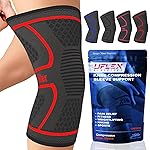 UFlex Athletics Compression Knee Brace for Women & Men Knee Sleeves Support for Sports, Running, Weightlifting, Arthritis, Meniscus Tear, ACL, Hiking, Recovery Support & Fitness Medium Red
