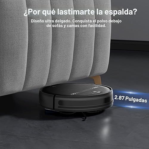 Miniatura 4 de Robot aspirador y trapeador, robot aspirador 2 en 1, perfecto para pelo de mascotas, suelo duro y alfombra, anti-golpes, anticaídas, aplicación, voz