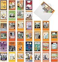 Vista 1 de NobleWorks Juego de 36 tarjetas de felicitación histéricas de Halloween con sobres de 5 x 7 pulgadas (36 diseños, 1 cada uno) Joke O'Lanterns