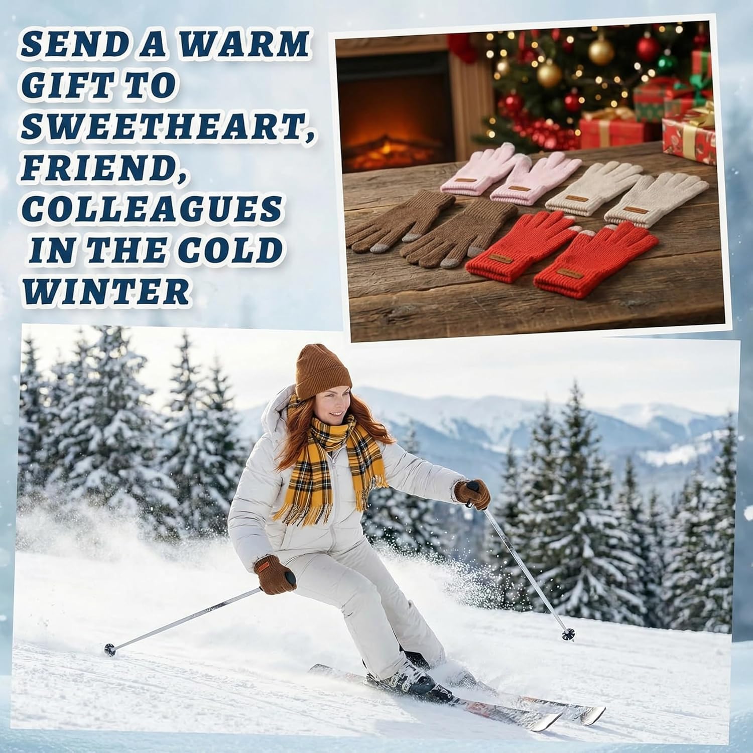 48 Pcs Winter Ski Beanies and Gloves Set for Adults Women Men Colorful Knit Hats Fleece Lined Touchscreen Gloves - Image 4