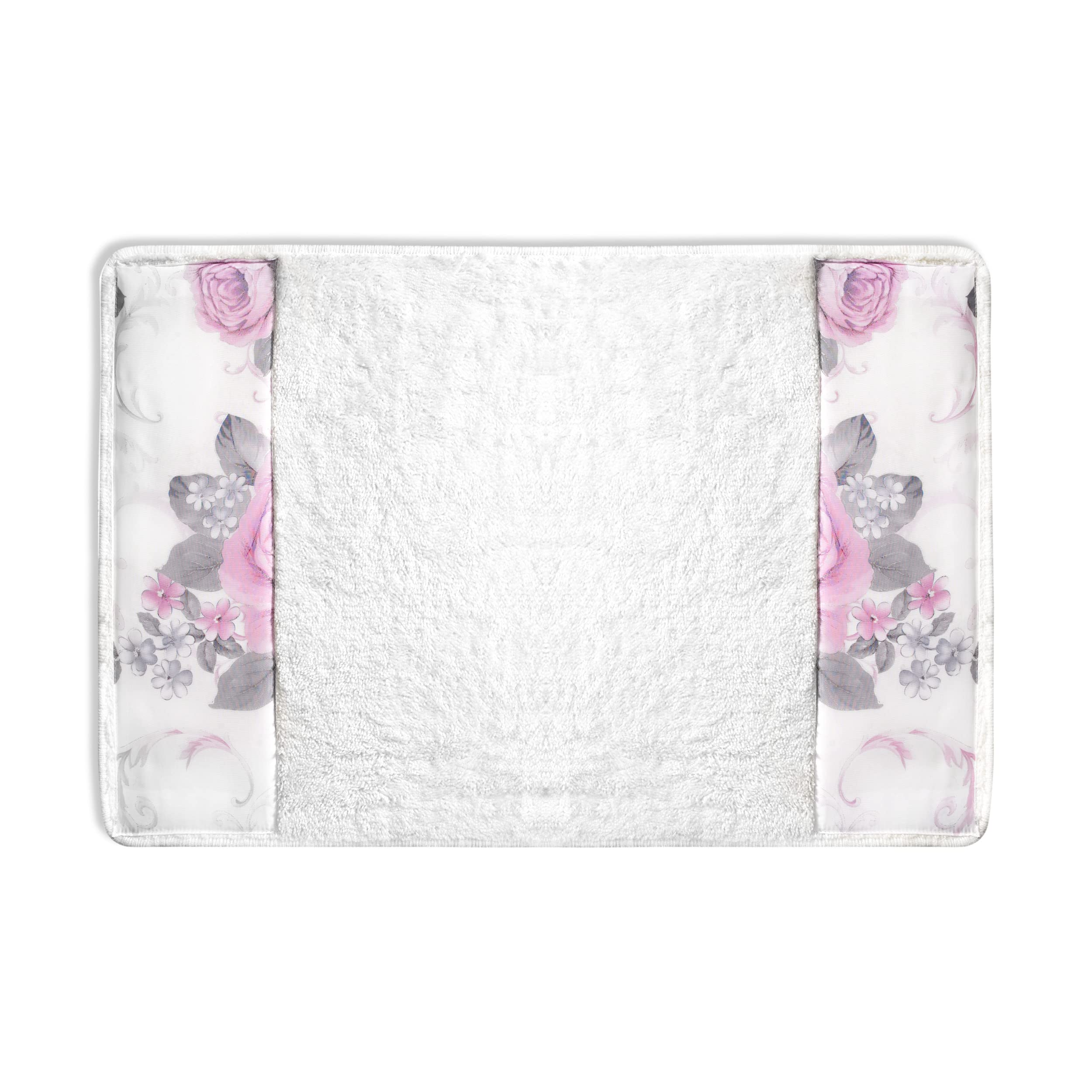 Zahari Home Michelle Bathroom Rug Luxury Bath Rug Washable Beautiful Shower Mat Unique Design Stylish Non Slip Shower Mat Floral Rug Bath Shower Tub