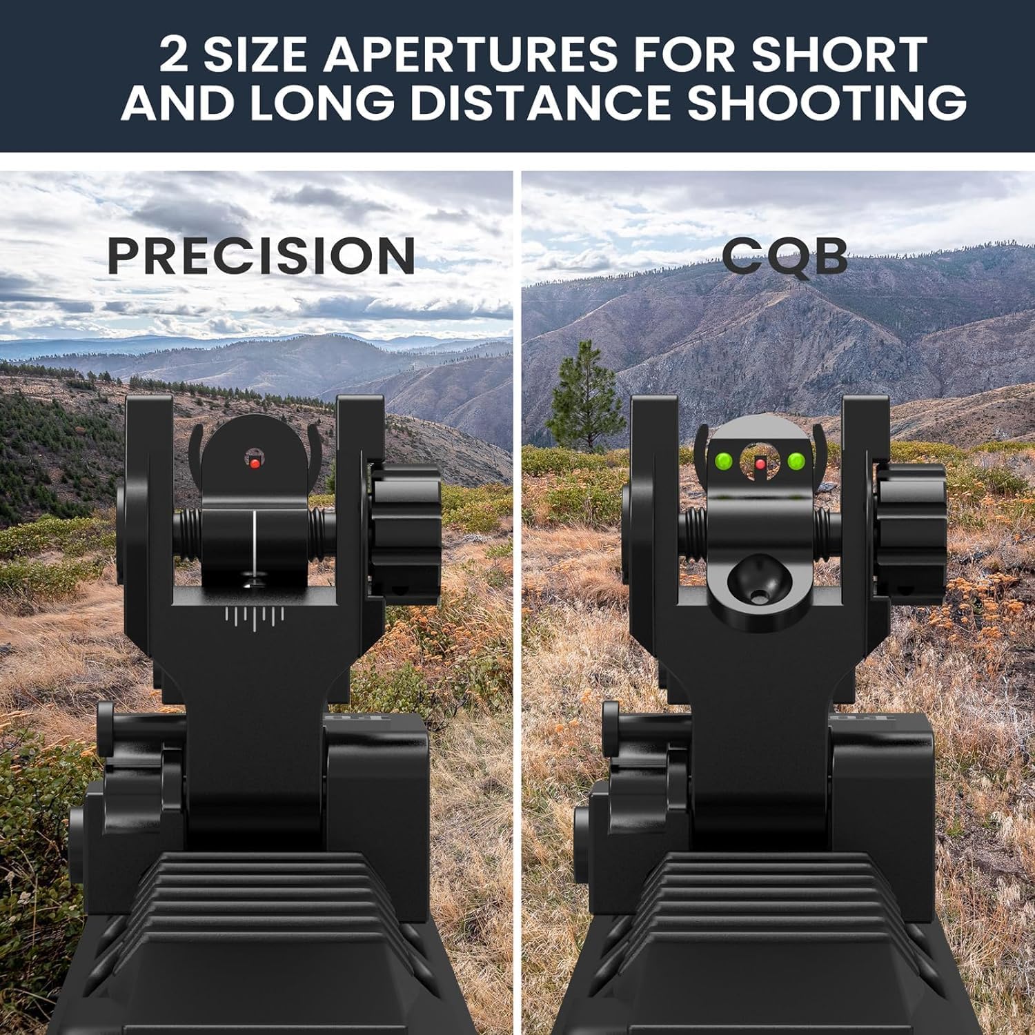 Feyachi S28 Flip Iron Sight con Herramientas de Ajuste, Miras Tácticas Plegables Delanteras y Traseras Sólo para Actividades Deportivas