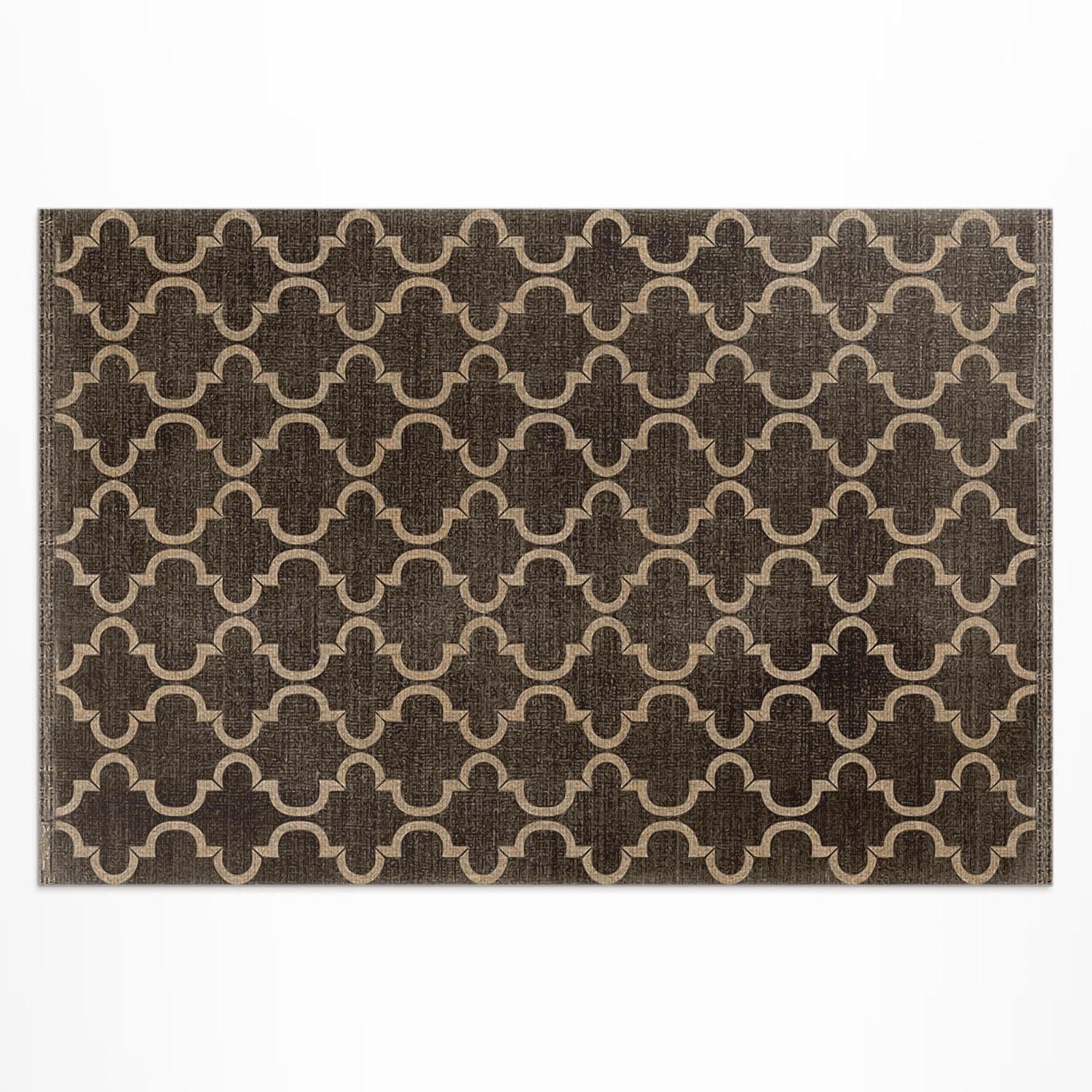 Tapis de jardin haut de gamme en PVC aux ornements élégants orientaux