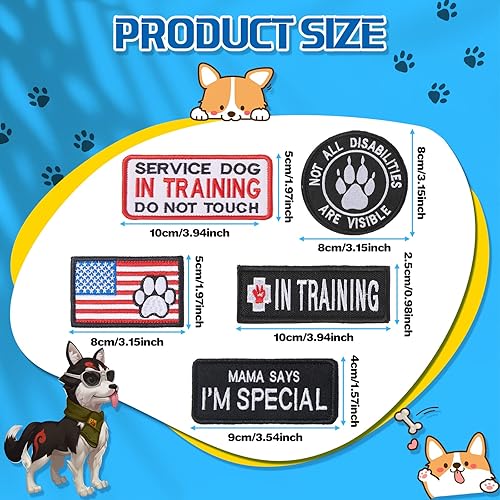 Miniatura 2 de 16 parches para perros de servicio, parches de entrenamiento con texto en inglés "Please Do Not Pet in Training", insignia táctica bordada extraíble