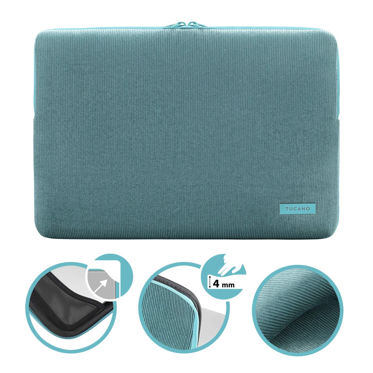 Etui na laptopa Tucano VELLUTO Maksymalny rozmiar: 40,6 cm (16) Turkusowy