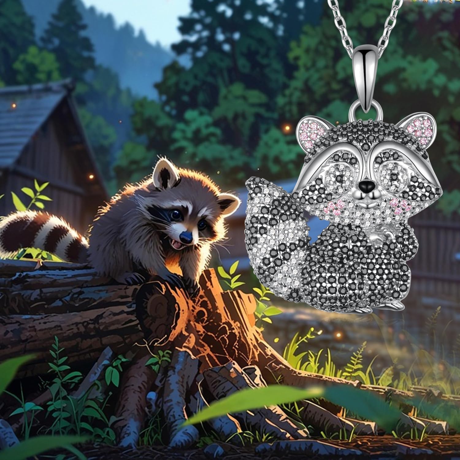 Raccoon Necklace S925 Sterling Siver Raccoon Gifts for Women Raccoon Jewerly Gift for Women - Image 2
