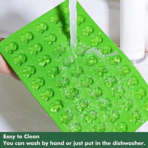 Miniatura 6 de Kamehame Moldes de silicona para ranas de gomitas, moldes antiadherentes para chocolate, paquete de 3 con 2 cuentagotas