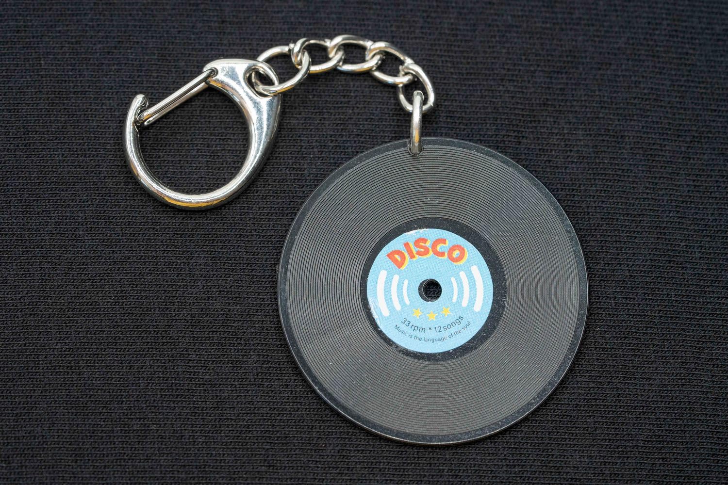 Miniblings Record Key Ring Chain Keychain DJ Music Black