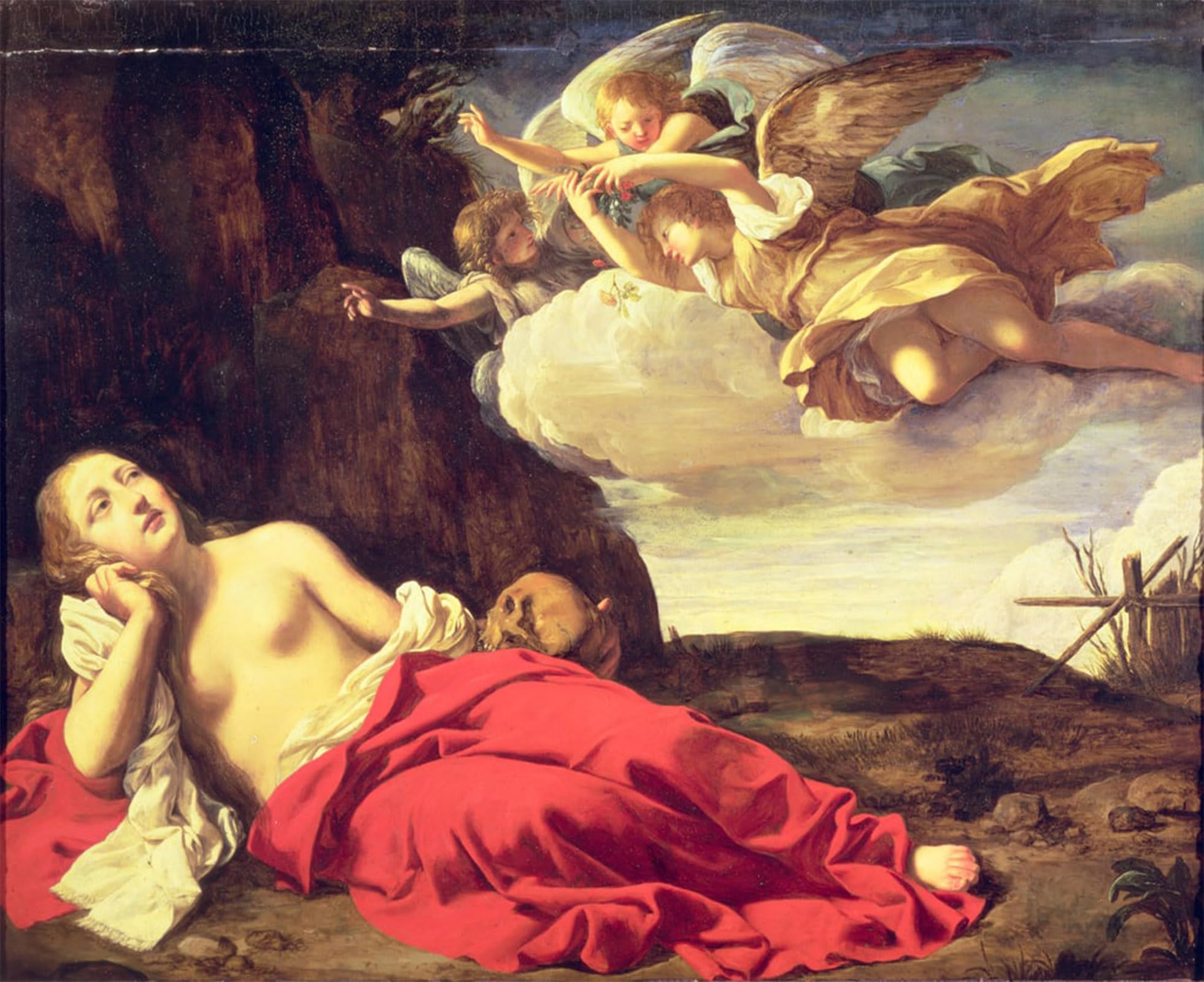 POSTERIIk Vintage Print Pop Art Landscape Artwork Penitent Mary Magdalene by Guido Cagnacci Art Prints for Office Home Decor 60x90cm