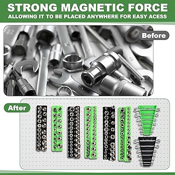 Amazon.com: Blulu 8 Pack Magnetic Socket Organizer Set 1/4