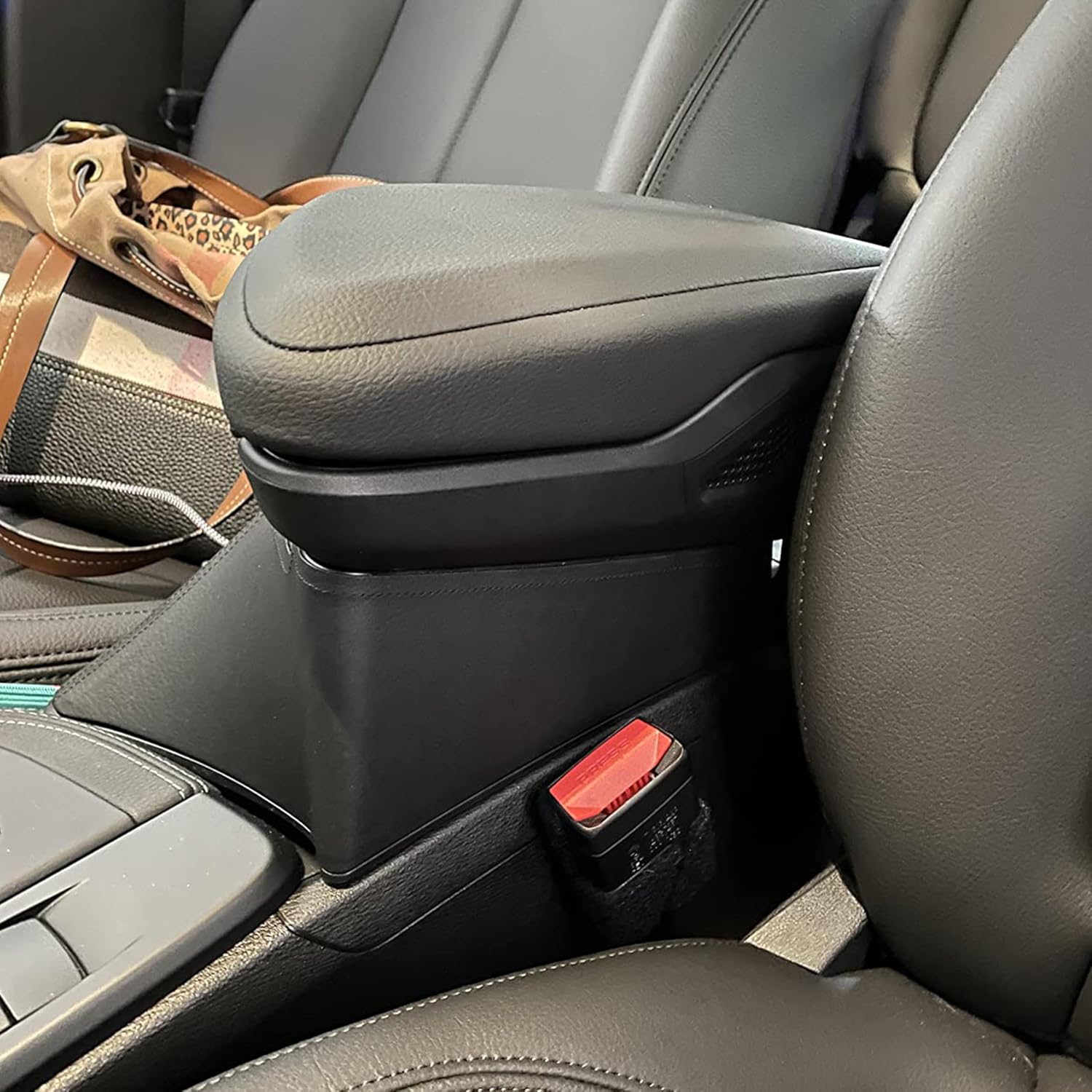 Marsrut Car Center Container Box, Armrest Storage Tray Fit for BMW X1 F48 2016-2019, for BMW X2 F47 2018 2019 Left Hand Drive (Black)