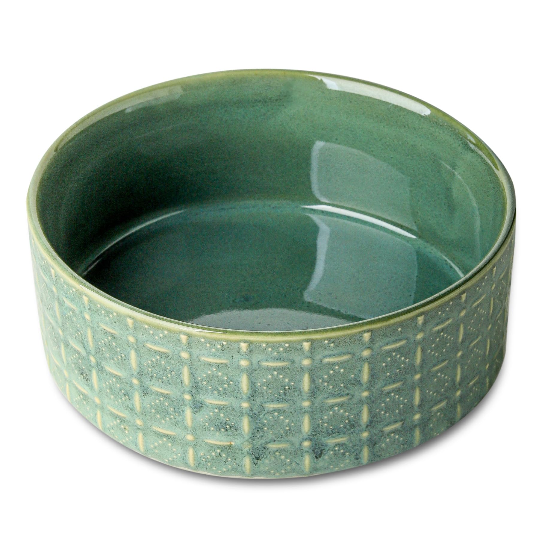 Seyatoo Ceramic Dog Bowl — Green, 6.5 Inch
