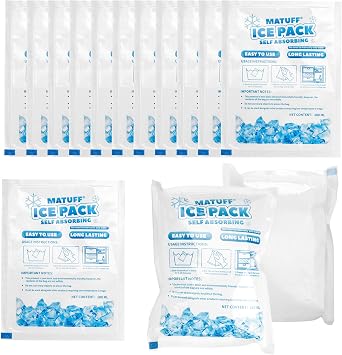 Reusable Ice Packs for Coolers 3.7x4.9 - Upgraded Explosion-Proof & Leakproof Gel Freezer Packs for Lunch Boxes, Shipping, Camping, Beach & Fishing | Keep Food/Drinks Fresh