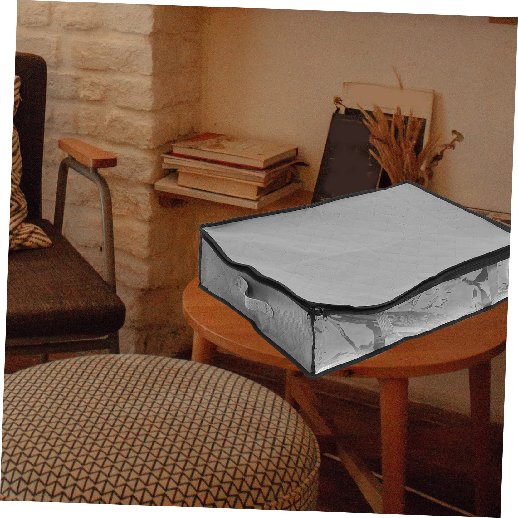 Sosoport 3 pezzi Organizer per Vestiti Pieghevole in Non Resistente Borsa Portaoggetti Sottoletto per Armadio Contenitore per Lenzuola Coperte e Piumoni Grigio