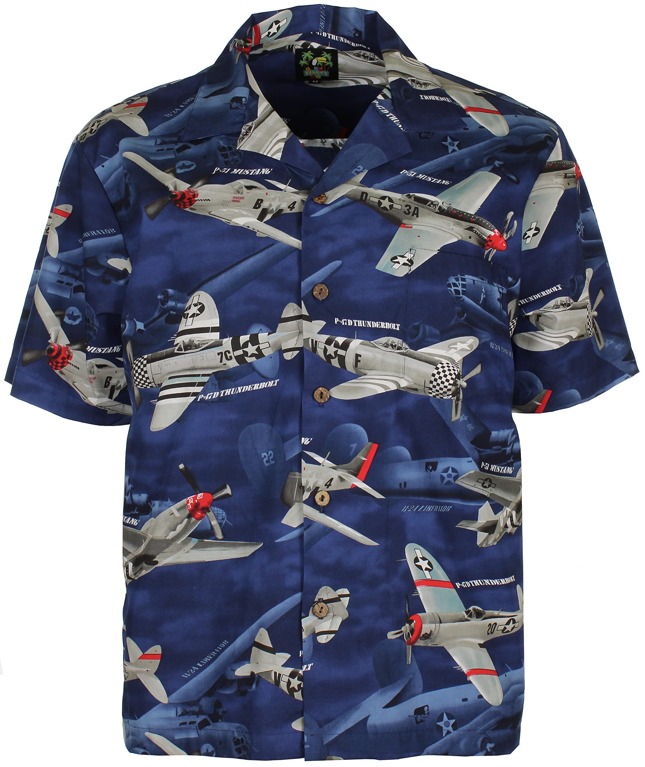 Benny'sUSA Fighter Planes Men’s Hawaiian Shirt
