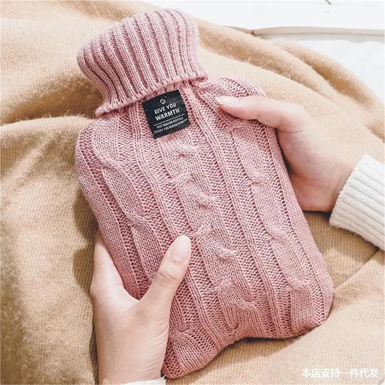 Termofor, 2 szt. Torba na gorącą wodę do napełniania wodą dla kobiet z ciepłym brzuchem(Roze,1000ml)