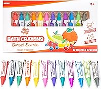 Vista 1 de Tub Works® Crayones de baño con aromas dulces Smooth™, juguete de baño, 12 unidades Crayones de baño no tóxicos y lavables para niños pequeños