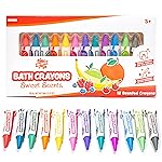 Tub Works Sweet Scents Smooth Bath Crayons Bath Toy, 12 Pack | Nontoxic, Washable Bath Crayons for Toddlers & Kids | Unique Formula Draws Smoothly & Vividly on Wet & Dry Tub Walls | Scented Crayons