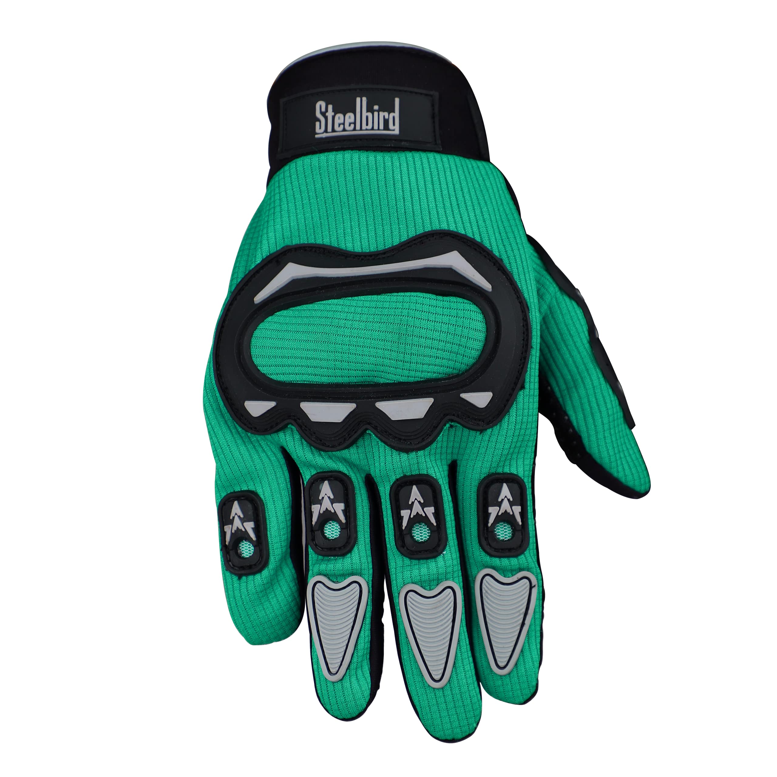 Steelbird Polyester Full Finger Bike Riding Cycling Gloves With Touch Screen Sensitivity At Thumb And Index Finger, Protective Off-Road Motorbike Racing (L, Green Grey) (B09RWV6DL4) Amazon Price History, Amazon Price Tracker