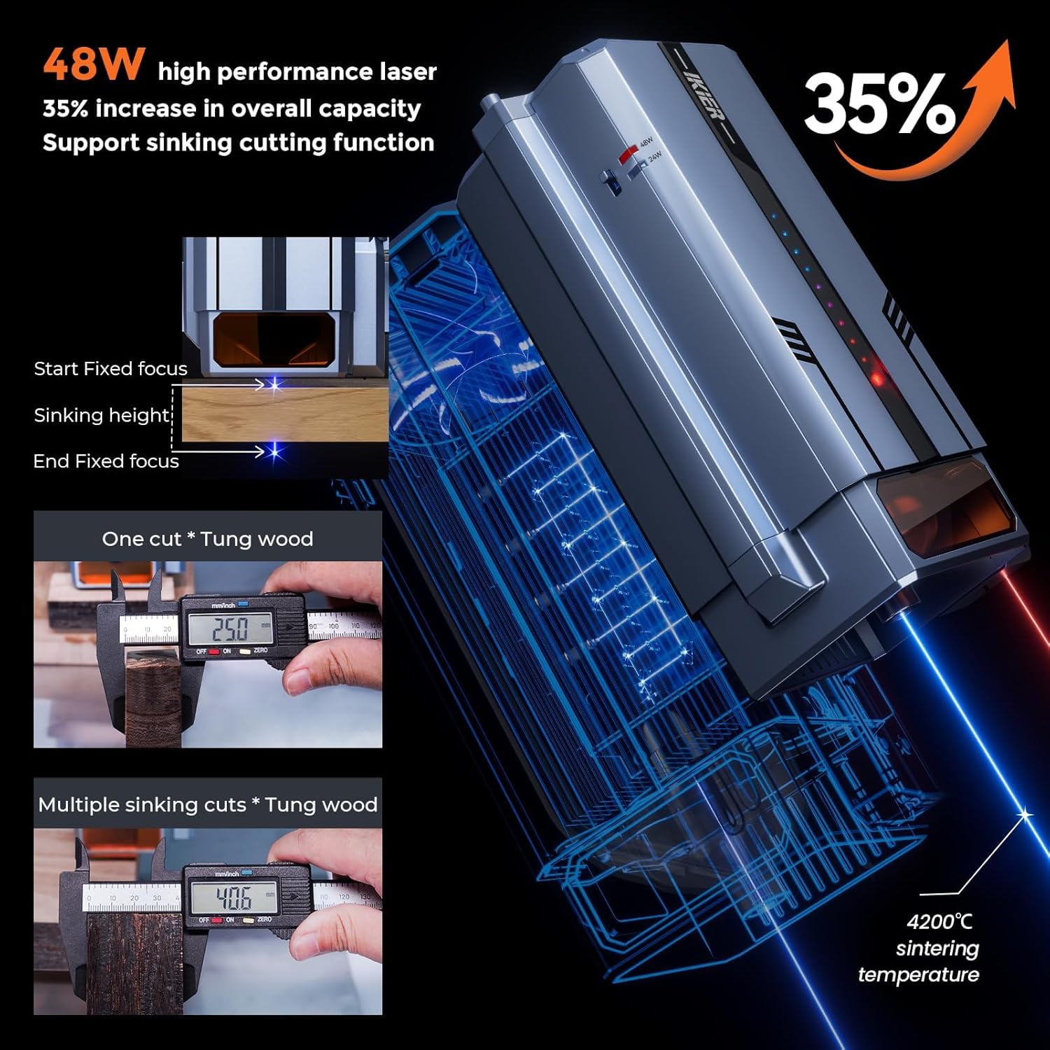 IKIER K1 Pro Max 48W High Performance Laser and Sinking Cutting