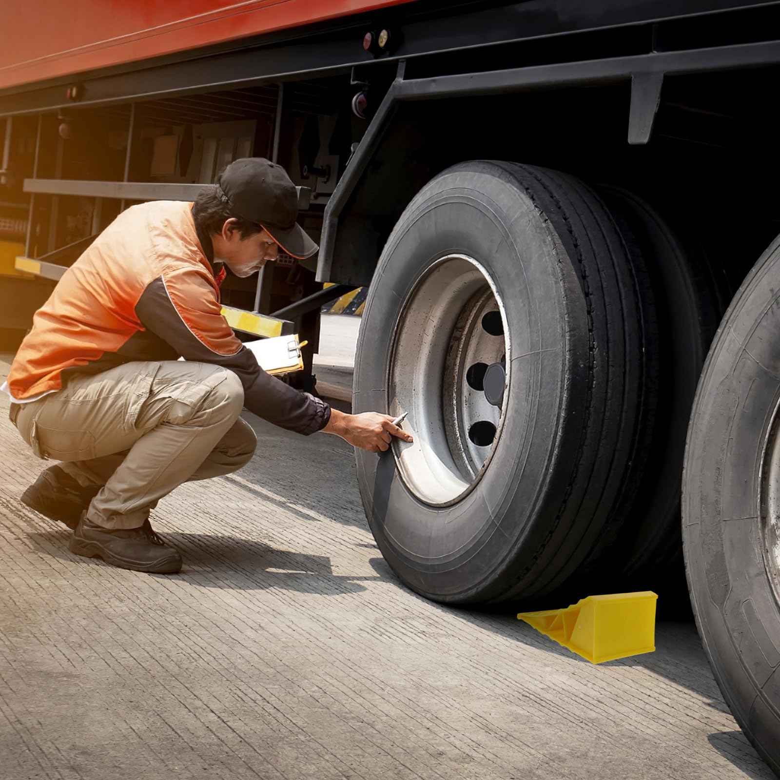 Radkeile 1 Paar Kunststoff 20X12X11cm Unterlegkeile für Pkw LKW und Nutzanhänger Anti Rutsch Zubehör für Garagen und Parkplatzschutz