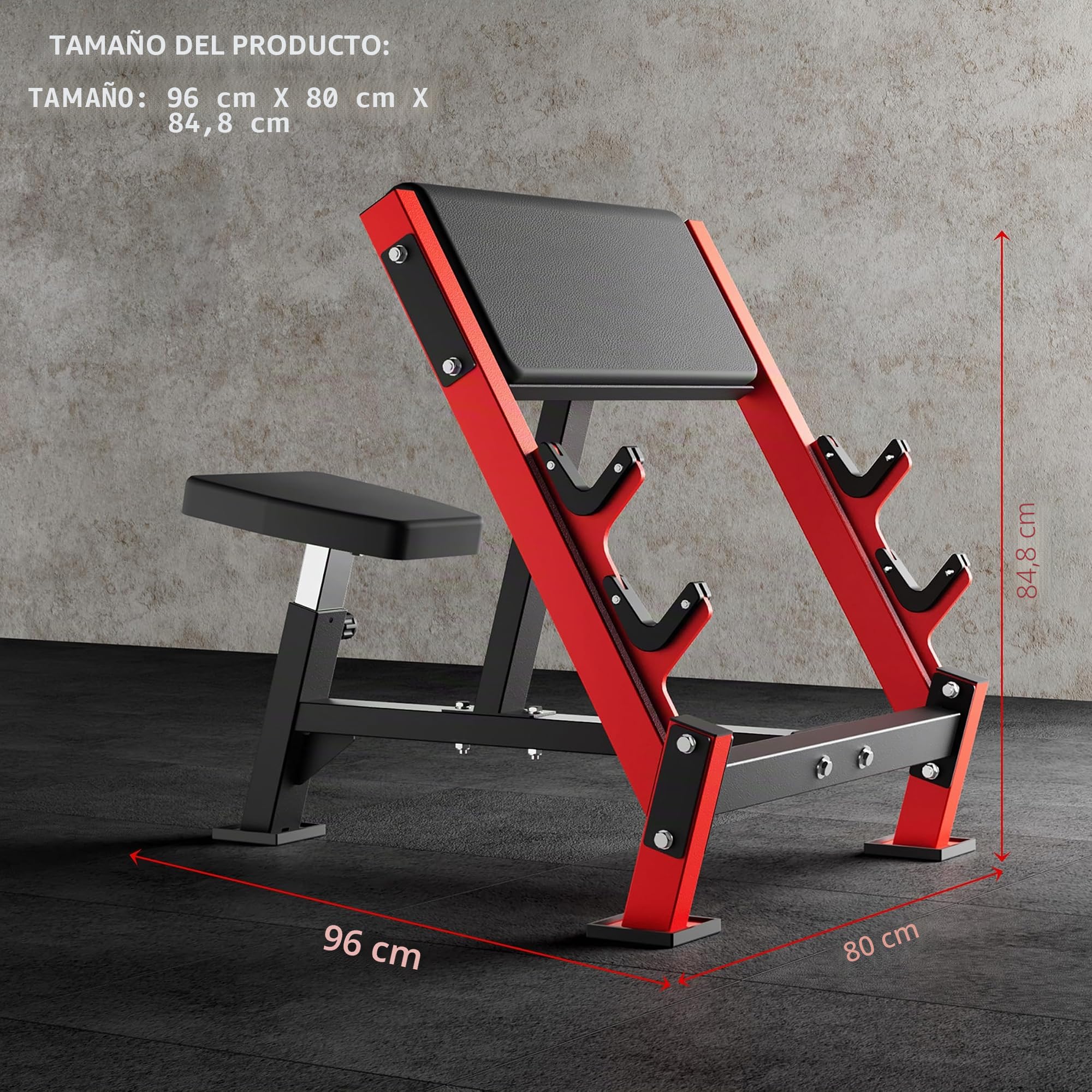 Banco y máquina de entrenamiento para bíceps, tríceps y tríceps ajustables, para gimnasio en casa