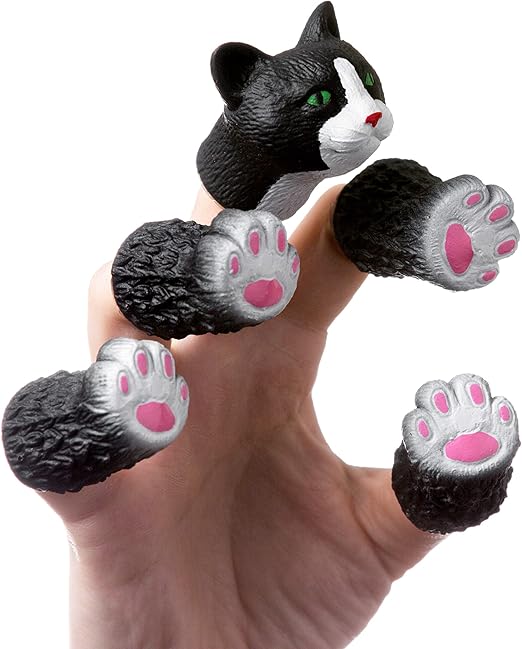 AQKILO Cat Finger Puppet Set, Animals Puppet Show Theater Props, Novelty Toys Weird Stuff Gifts