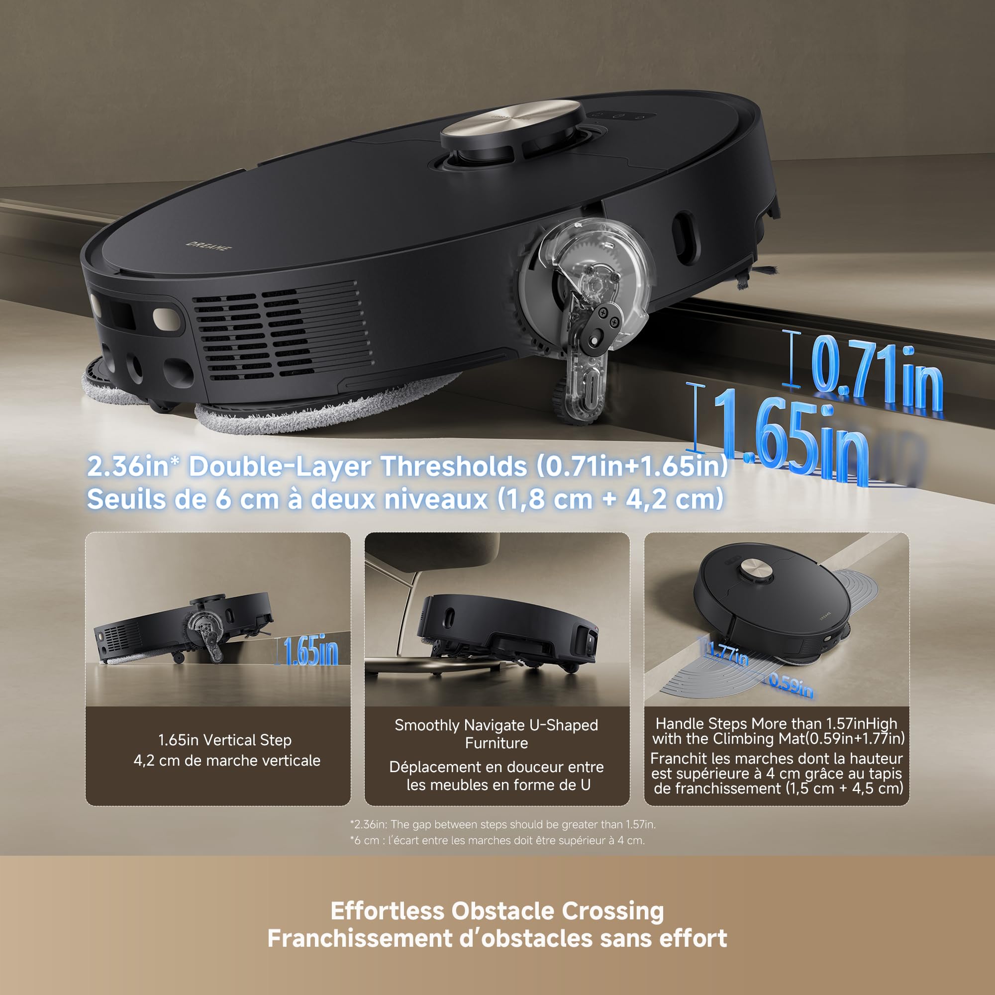 DREAME L50 Ultra Robot Vacuum and Mop Black with Auto-Empty and Mop Self-Cleaning, Precise Obstacle Avoidance, 19,500Pa Suction, HyperStream Detangling DuoBrush - 2