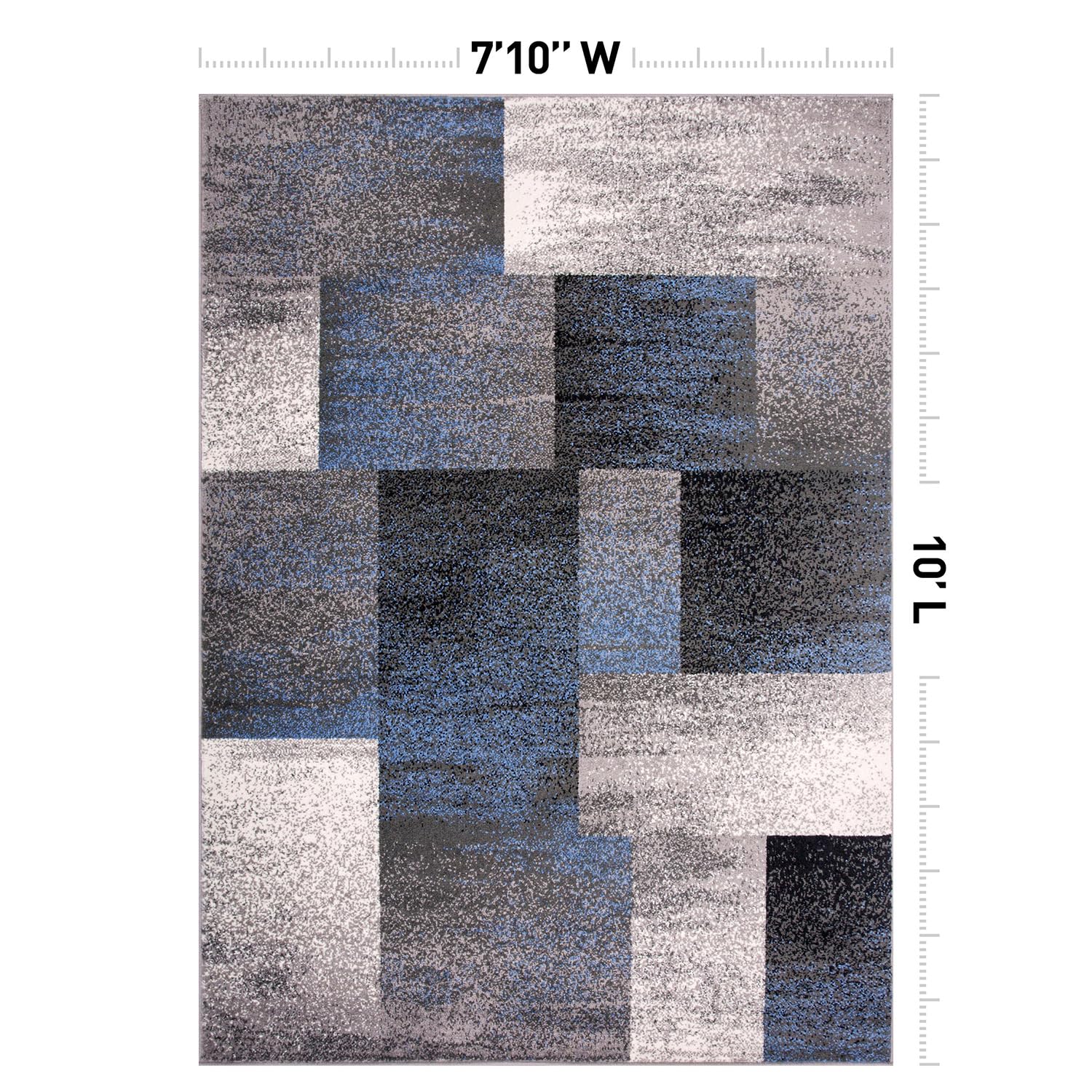 Rugshop Tappeto moderno invecchiato Box Area 7' 10" x 10' Blu