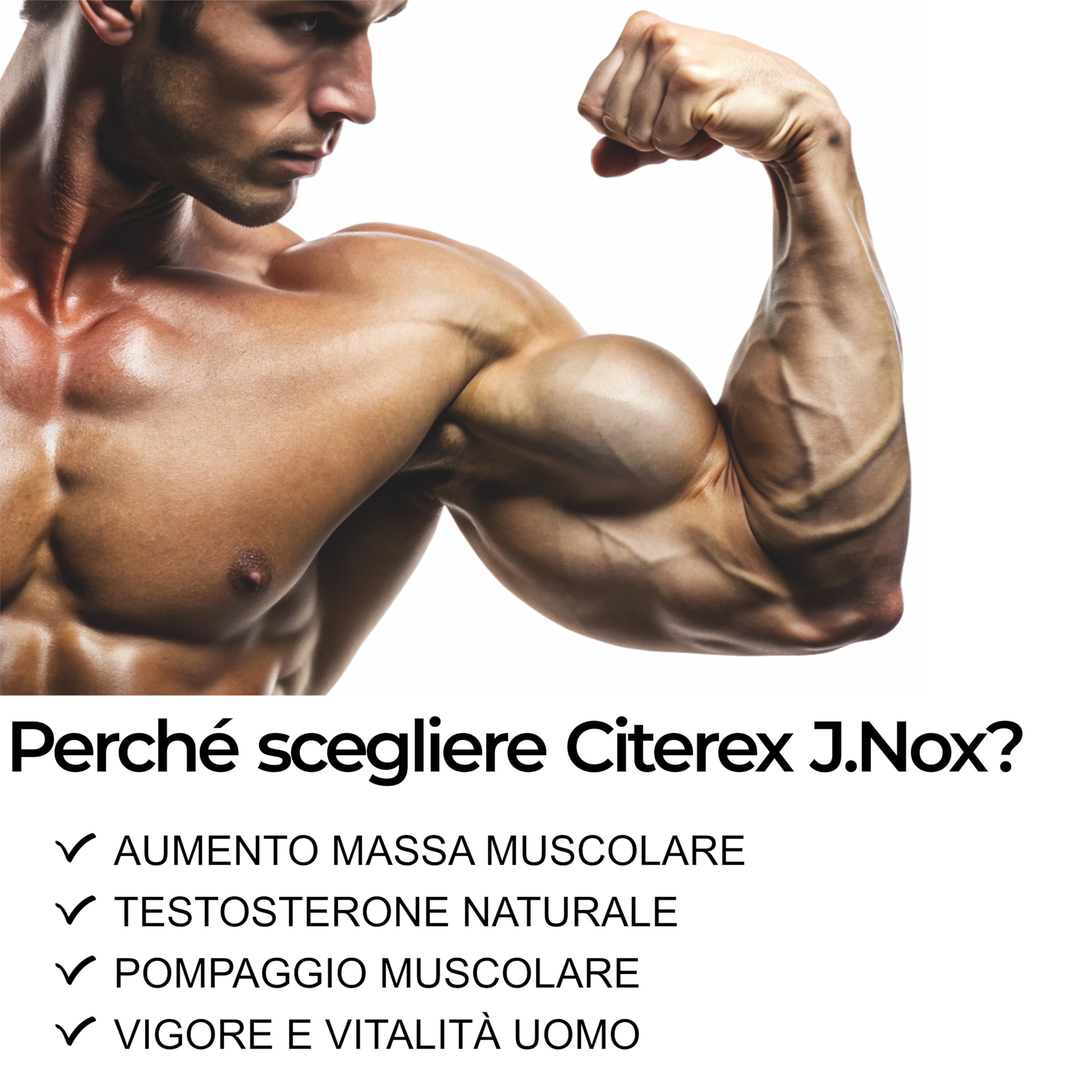 Citerex Integratore Uomo Pre Workout Senza Caffeina | 100 Capsule con Citrullina Malato, Arginina, Lisina, Zinco, Vitamina B6 e Niacina | Intra Post Workout | Supporto Massa Muscolare e Testosterone