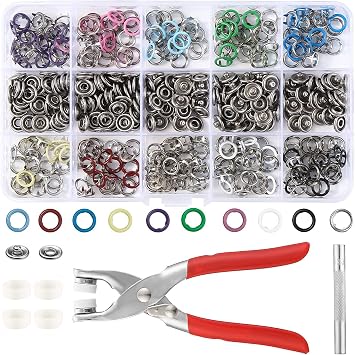 Five Claw Buckle Tool Set, 206Pcs Metal Snaps Buttons with Fastener Pliers Tool Kit, Snap Fasteners Kit, Snap Button DIY Craft Kit for Clothing Sewing