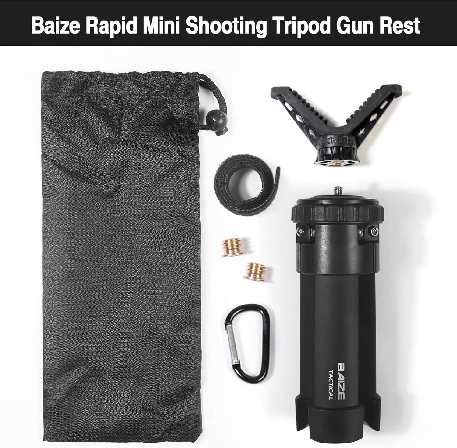 Baize Tactical Compact Rapid Shooting Rest Hunting Tripod Adjustable Height Rifle Shooting Tripod 361° Rotation V Yoke Holder, Durable Aluminum Construction for Target Shooting, Hunting and Outdoors : Sports & Outdoors