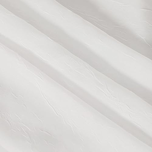 Miniatura 6 de MYSKY HOME - Cortinas transparentes de gasa para ventana y barra de cortina, juego de 2 paneles de cortina transparentes arrugados, Poliéster &