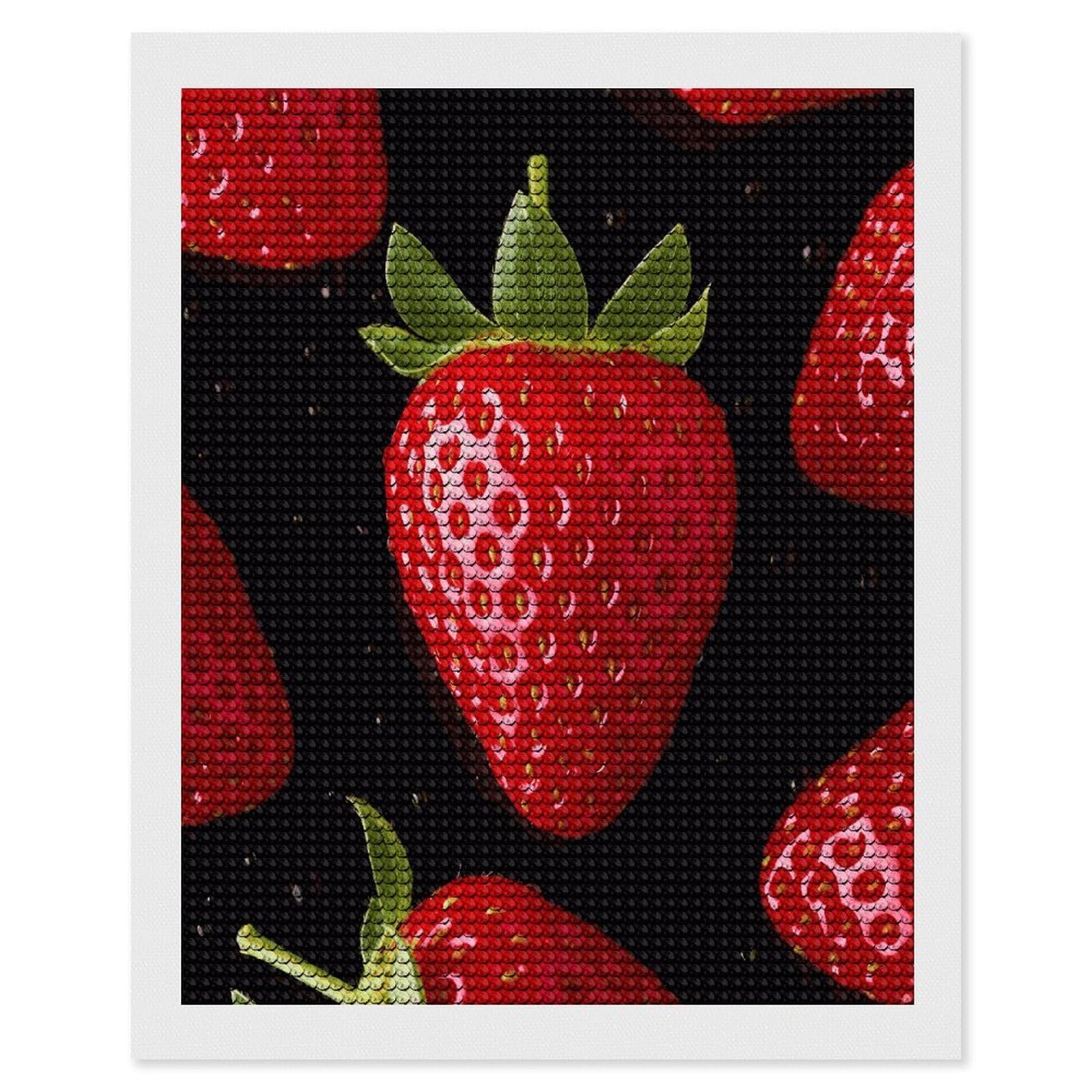 LDGSUPH Strawberry Diamond Painting Kits for Adults Paint with Diamond Pictures Art DIY Full Drill Diamond Dots Painting Personalized Diamond Photo for Home Wall Decor Gift 16"x20"
