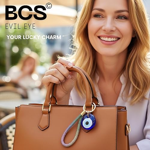 Miniatura 2 de BCS Evil Eye Keychain Bag Charm - Good Luck & Protection Amulet - Car Keyring Purse Accessories for Women