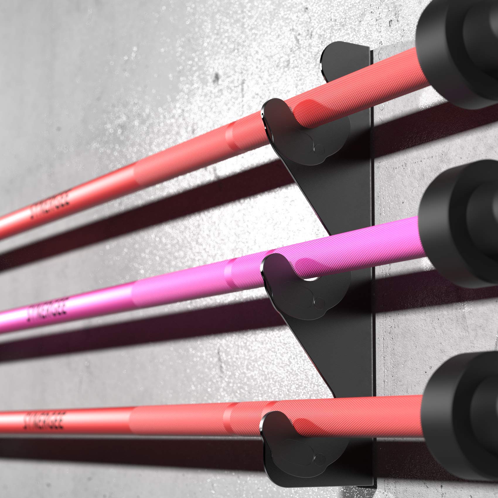 Synergee Horizontal Wall Mounted Olympic Barbell Rack. Gun Rack for 3