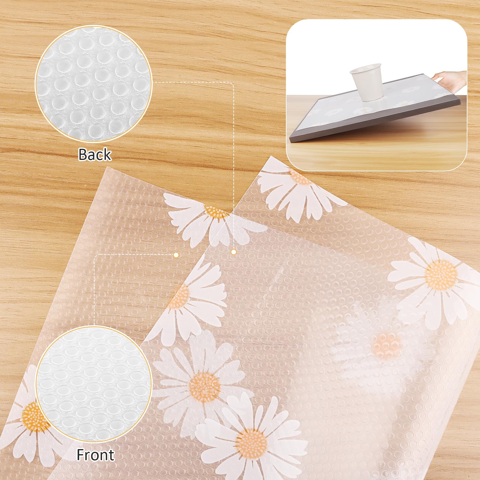 10 Tapis Frigo Lavables 30x40cm - Antidérapants PEVA - Pour Tiroirs, Placards, Tables